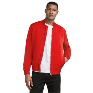 🔥 🆕 ZARA MAN Red bomber Jacket Size Medium
